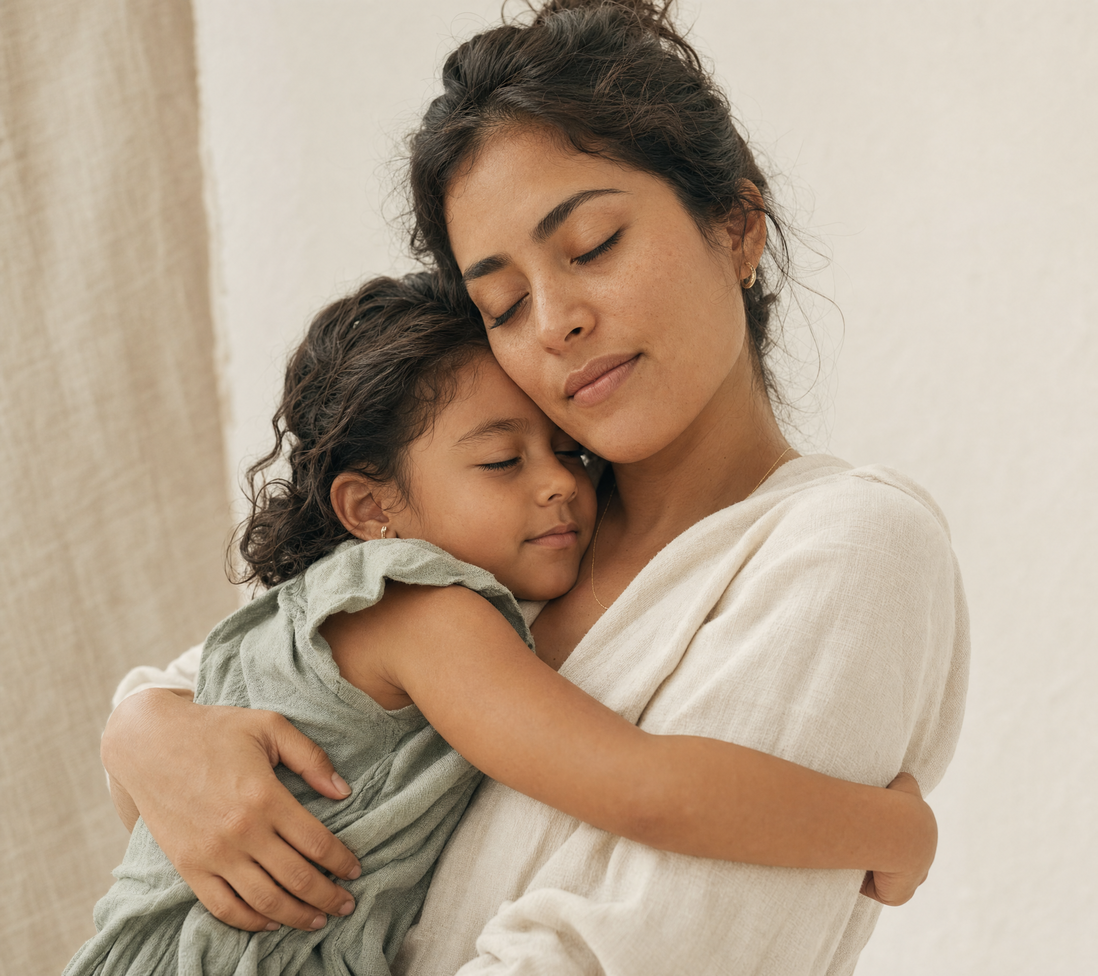 Mamá abrazando a su hijo